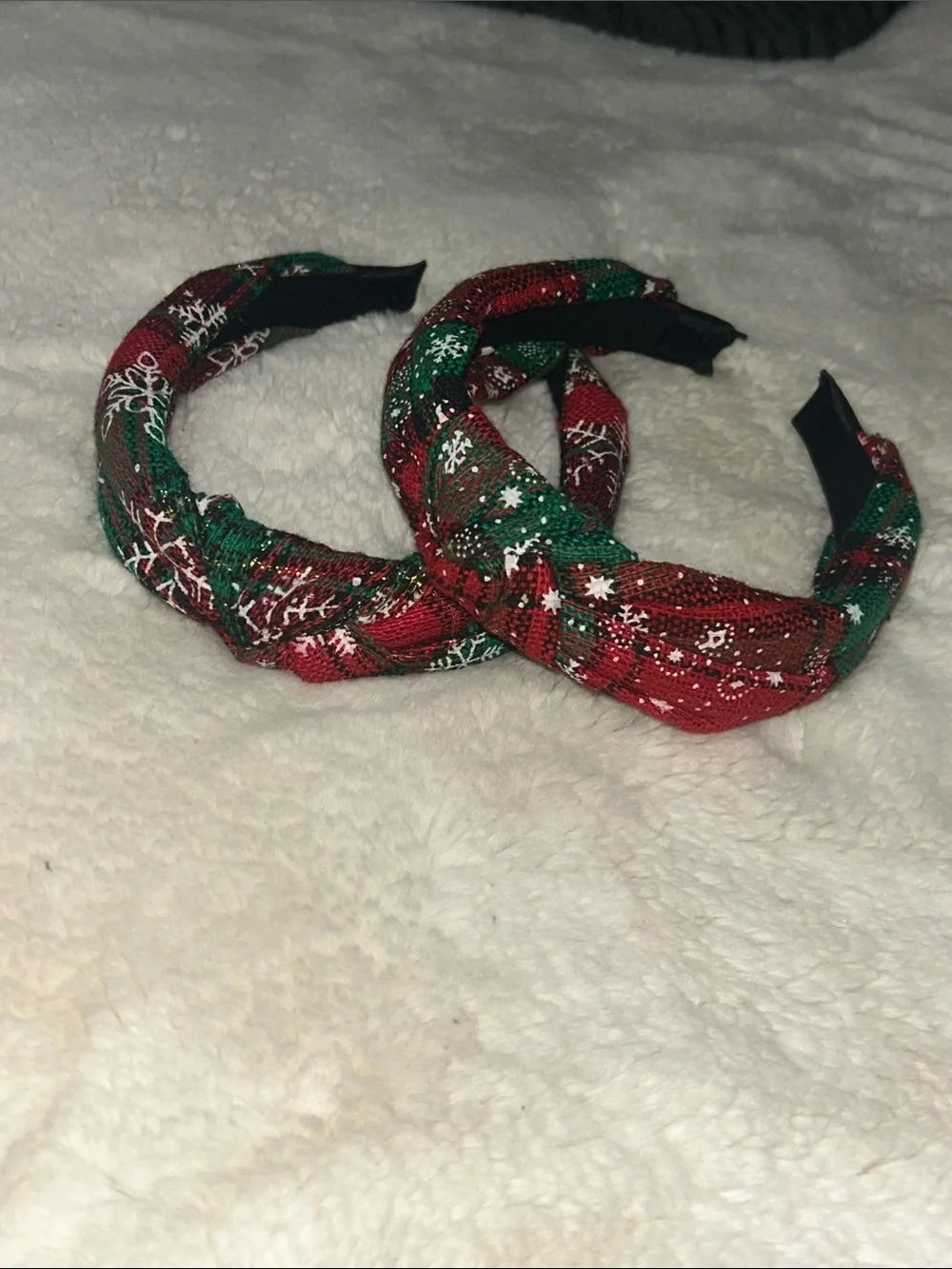 Holiday Headbands -Claire's Red & Green Sparkle Twisted-New